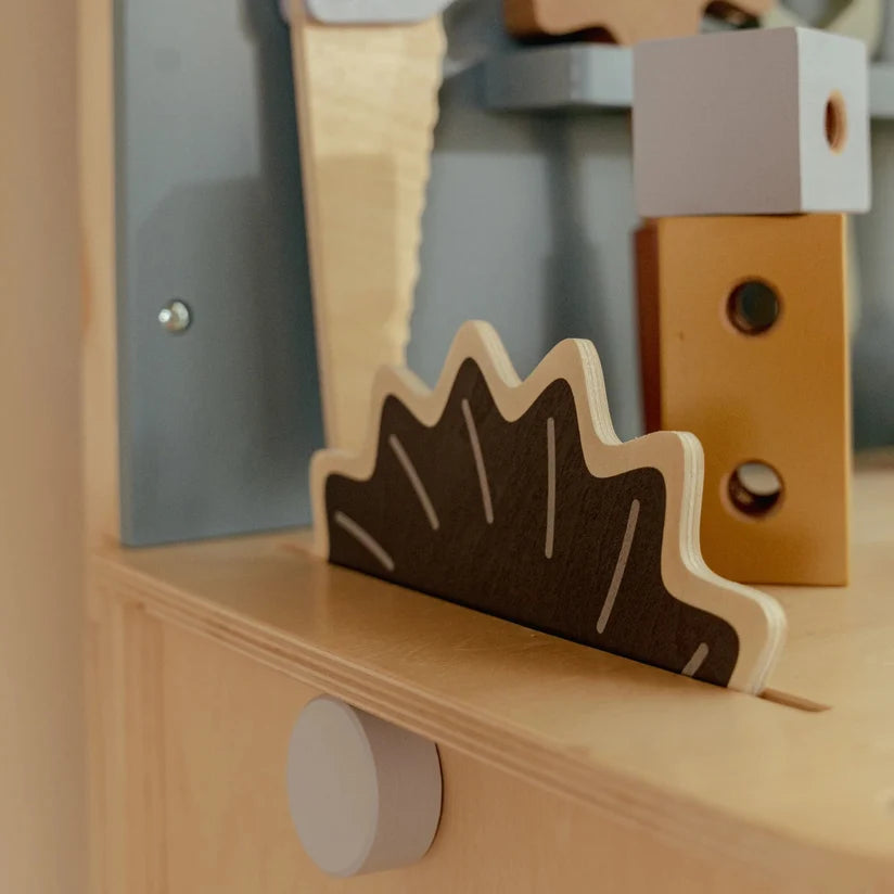 Little Dutch Holzwerkbank Blau (Essentials) – Das ultimative Werkzeugset für kleine Handwerker