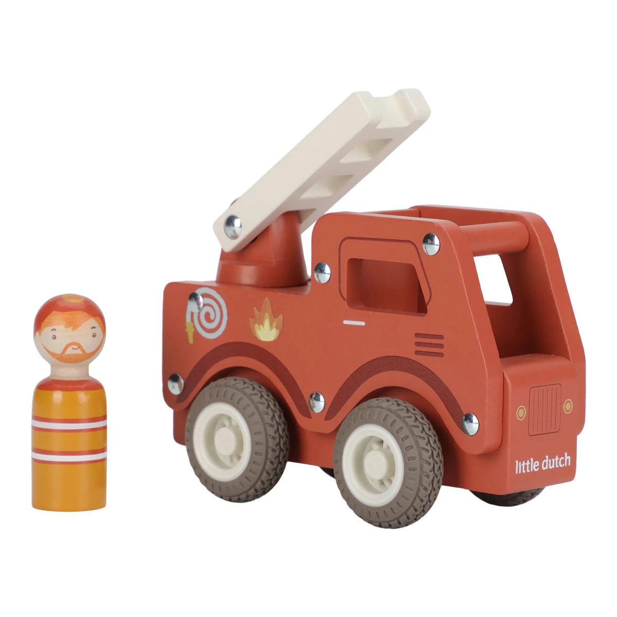 Holzfeuerwehrauto – Rot – Essentials - Little Dutch