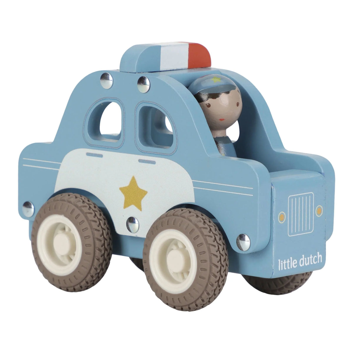 Holz Polizeiauto – Blau – Essentials - Little Dutch