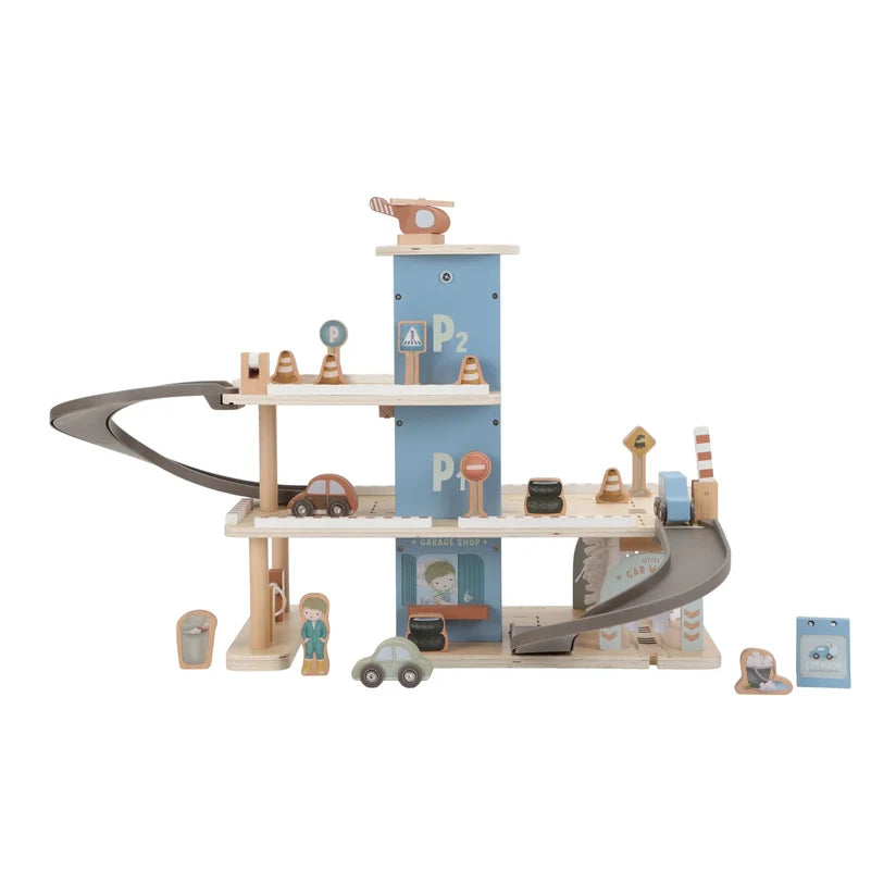 Little Dutch Holzparkhaus Blau (Essentials) – Der ultimative Park- und Fahrspaß
