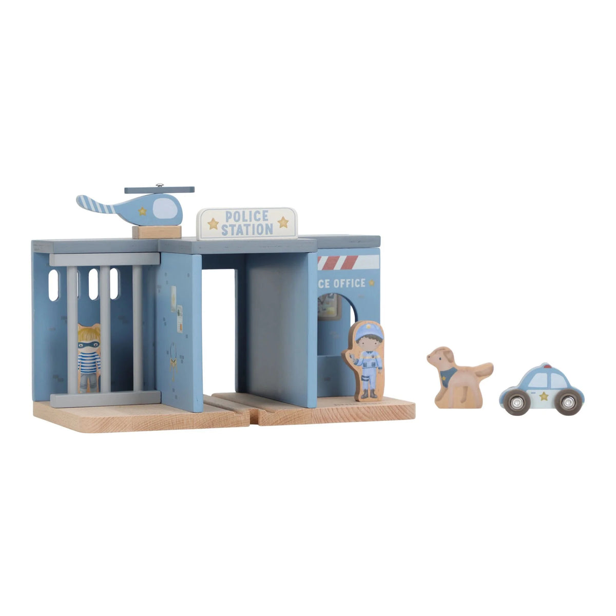 Holzpolizeistation – Blau – Essentials - Little Dutch