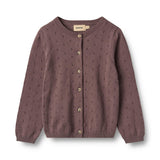 Feinstrick Cardigan Maia plum - Wheat