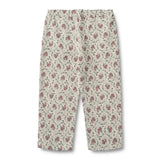 Sweatpants Eline slightly green flowers - Wheat