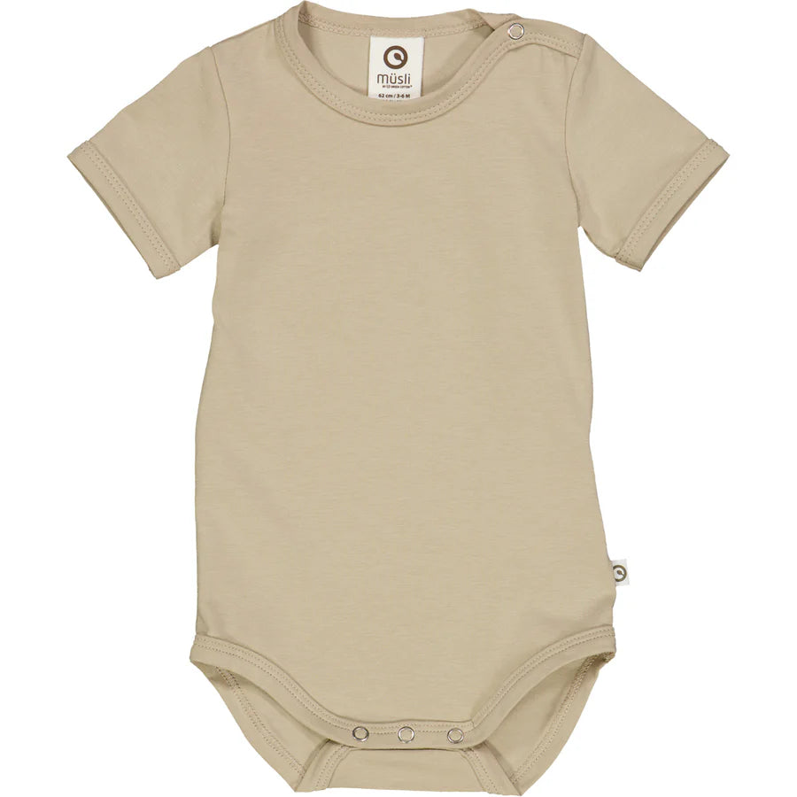 Kurzarmbody cozy me s/s cashmere - Müsli by Green Cotton