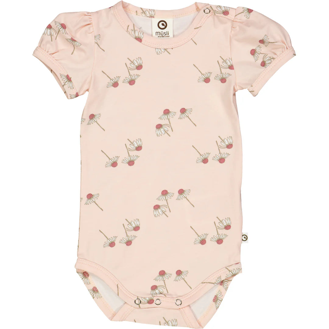 Kurzarmbody s/s Chamomile mary/bubblegum/balsam cream - Müsli by Green Cotton