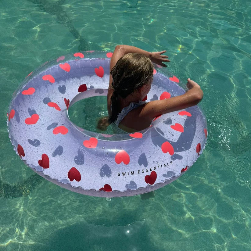 Schwimmring 90 cm - Lila Hearts - Swim Essentials