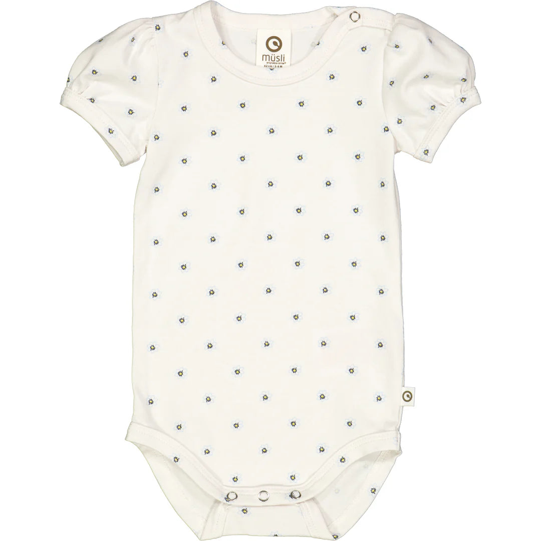 Kurzarmbody s/s Daisy puff balsam cream/ Corn/ Breeze - Müsli by Green Cotton