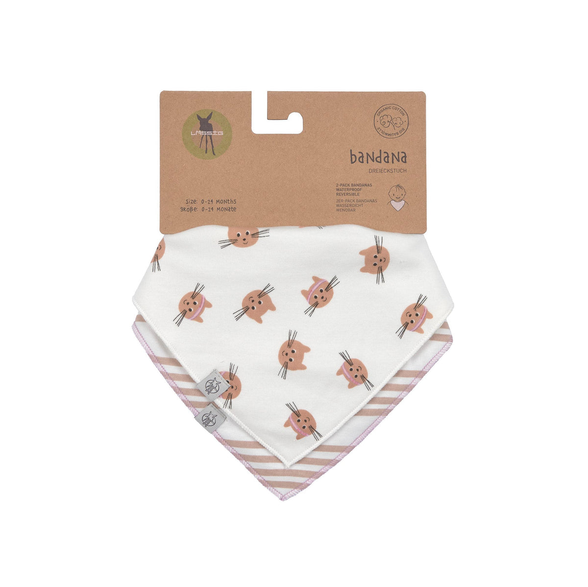 Dreieckstuch Baby (2 Stk) - Bandana, Tiny Team, Katze - Lässig