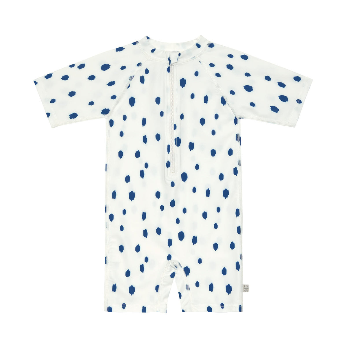 Schwimmanzug Kinder Kurzarm (UV Schutz) - Punkte, Blau Weiß - Lässig
