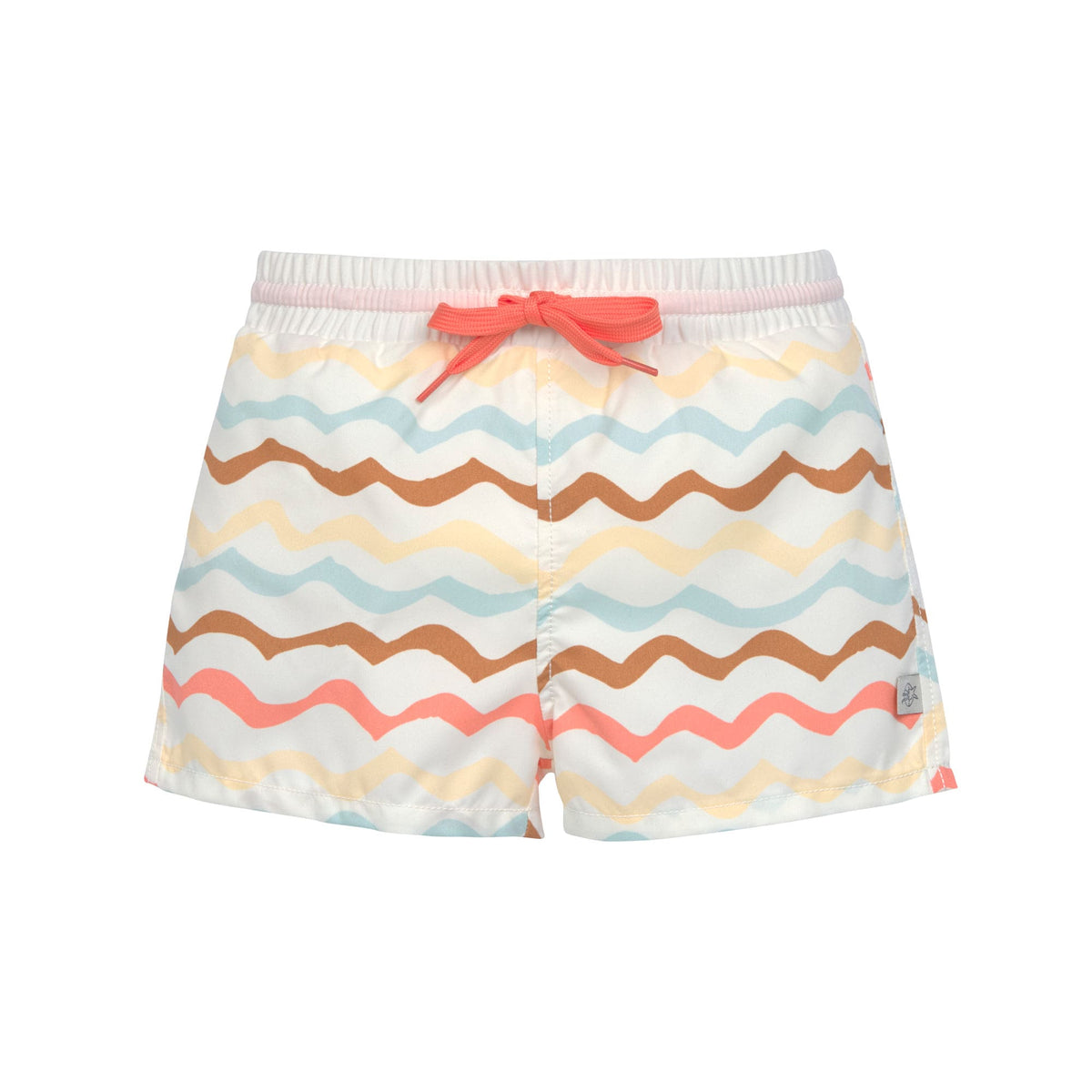 Badehose Baby (mit Windel) - Wellen, Weiß - Lässig