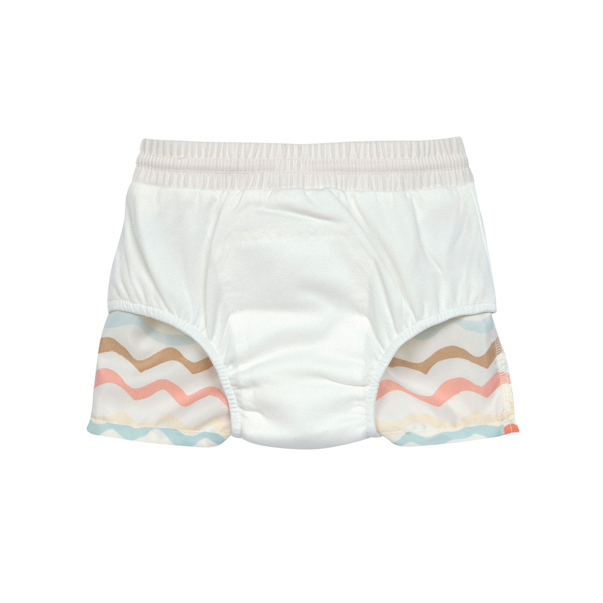 Badehose Baby (mit Windel) - Wellen, Weiß - Lässig