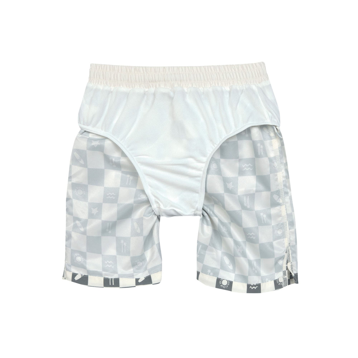 UV Badehose Kinder - Kariert, Oliv - Lässig