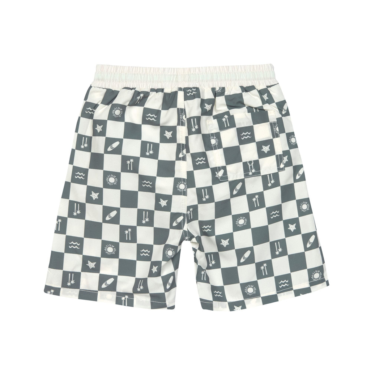 UV Badehose Kinder - Kariert, Oliv - Lässig