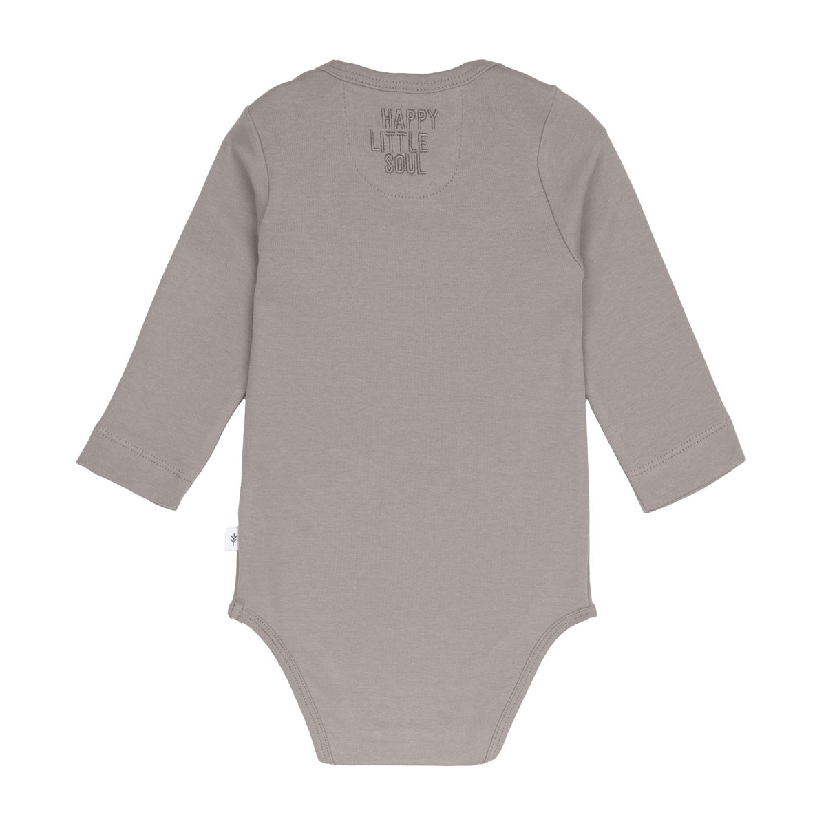 Baby Body langarm - Bio Baumwolle, Zitrone Taupe - Lässig