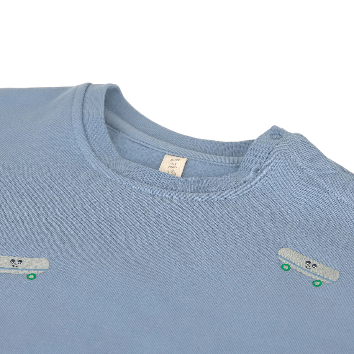 Kinder Pullover - Bio Baumwolle, Skateboard Blau - Lässig