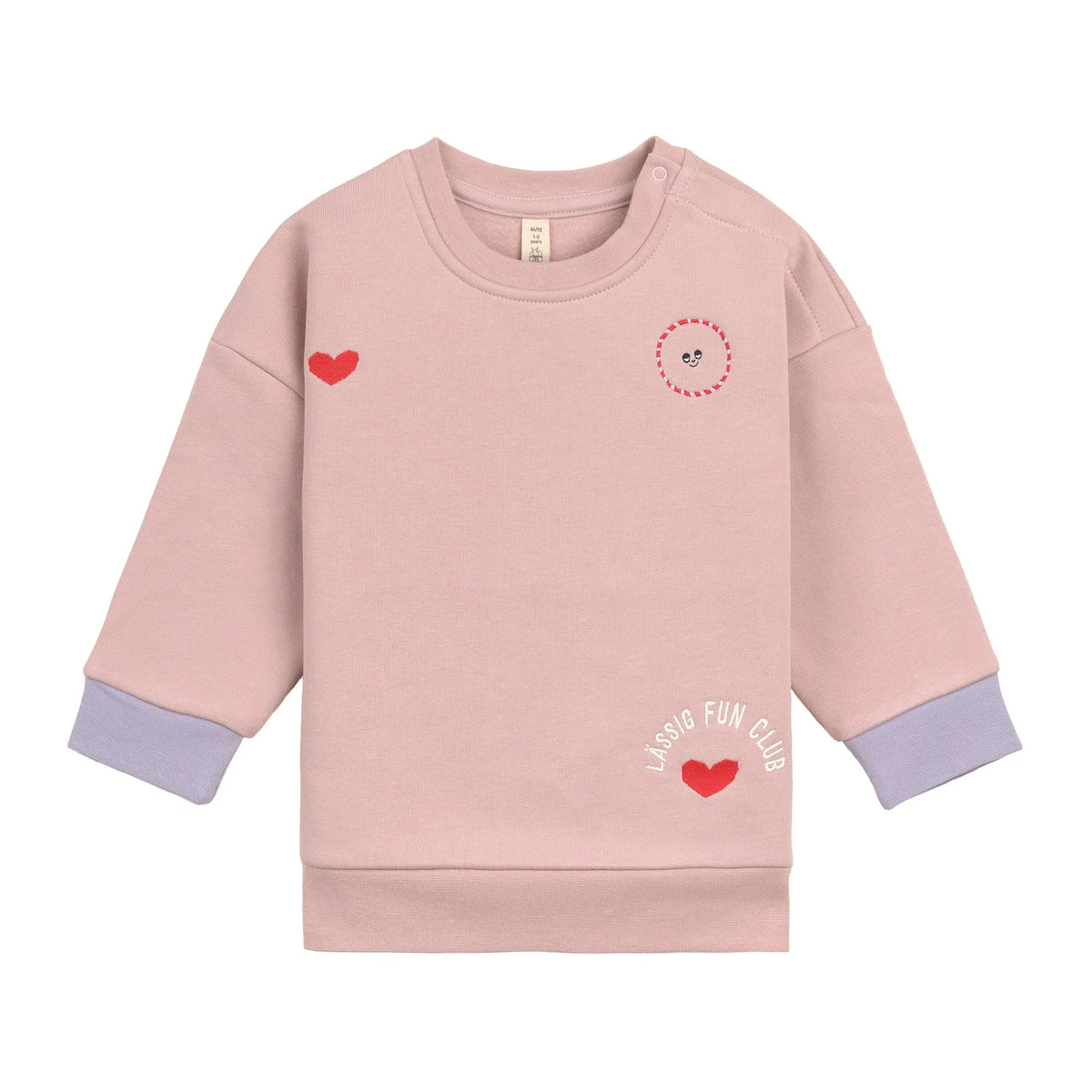 Kinder Pullover - Bio Baumwolle, Herz Rosa - Lässig
