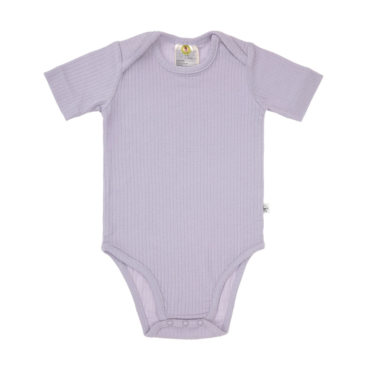 Baby Body Kurzarm - gerippt, Pastell Lila - Lässig