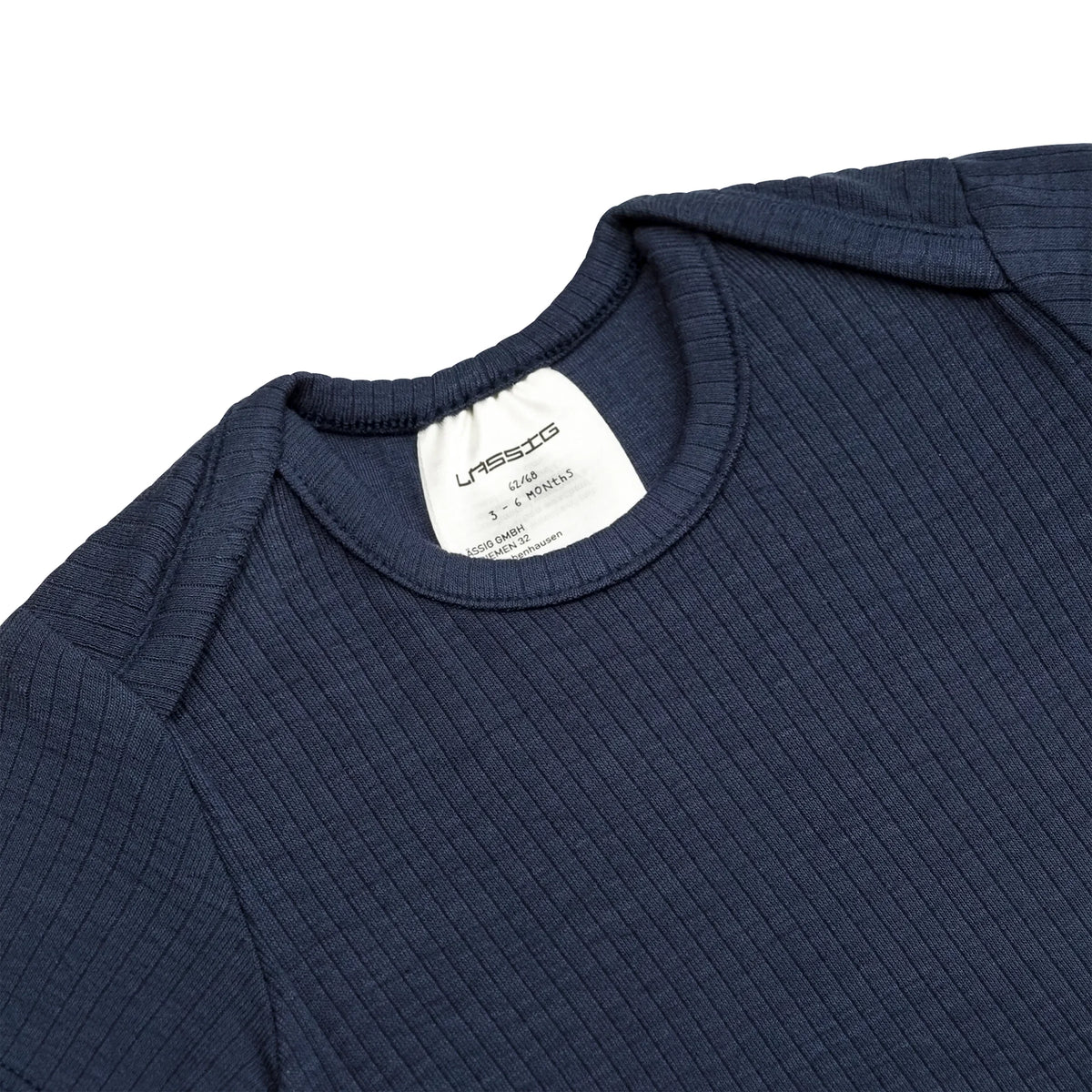 Baby Body Langarm - gerippt, navy - Lässig