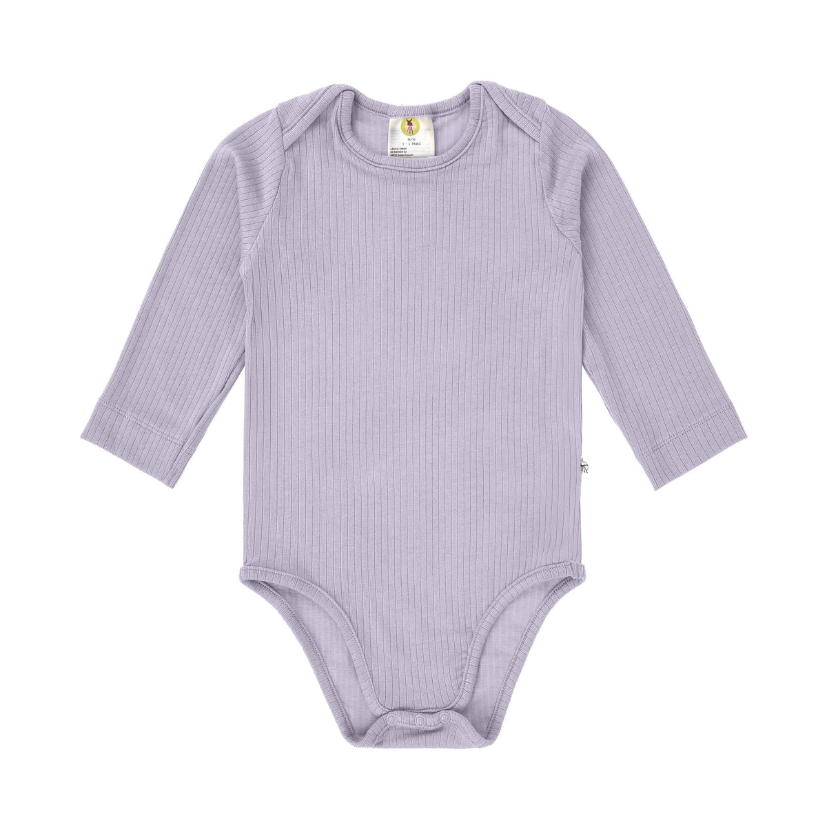 Baby Body Langarm - gerippt, Pastell Lila - Lässig