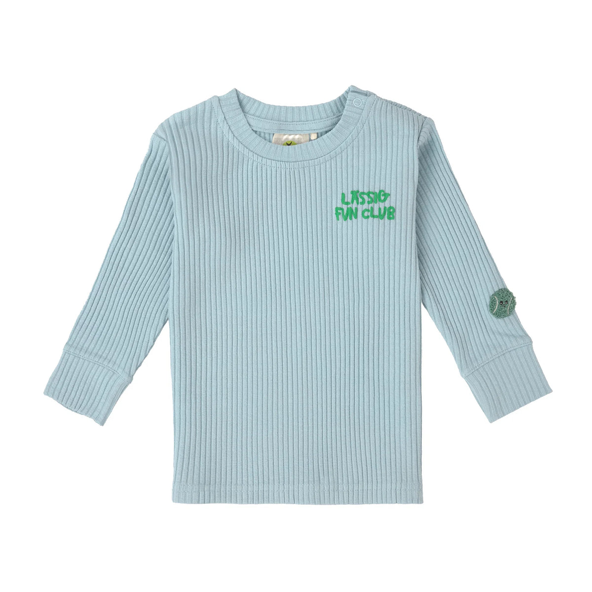 Kinder Langarm Shirt gerippt - Hellblau - Lässig