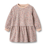 Sweatkleid L/S Zenia rose dust flowers - Wheat