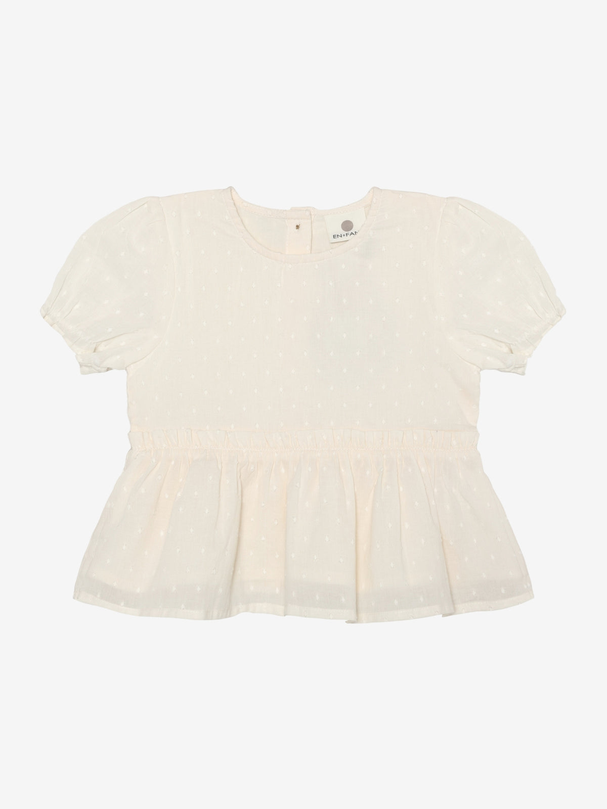 Bluse SS Dobby eggnog - En Fant