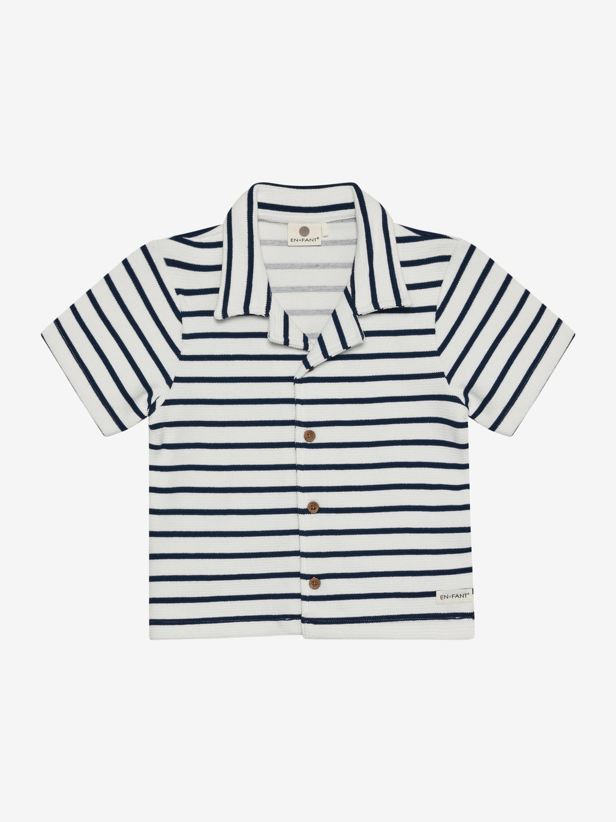 kurzarm Hemd gestreift medieval blue - En Fant
