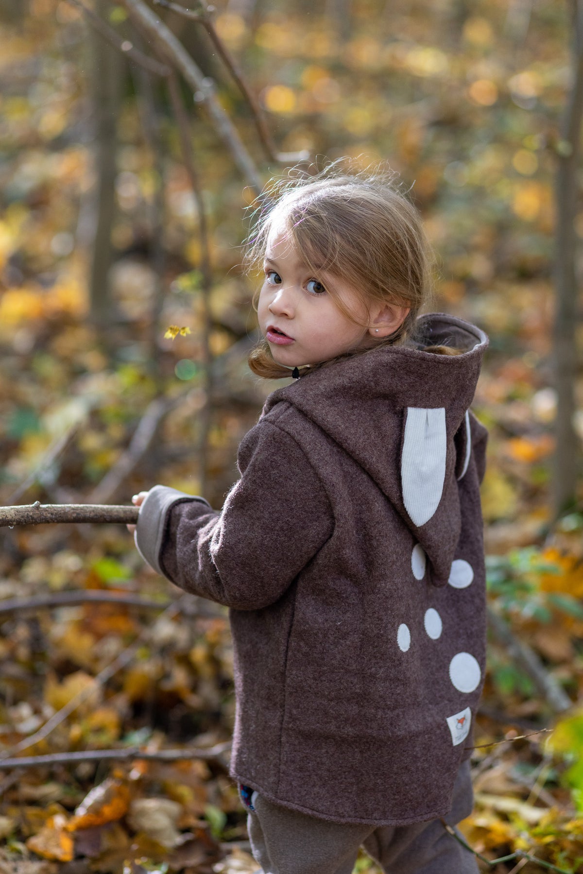 Walkjacke Reh "Braun & Beige" sofort versandfertig - Milli Wonka