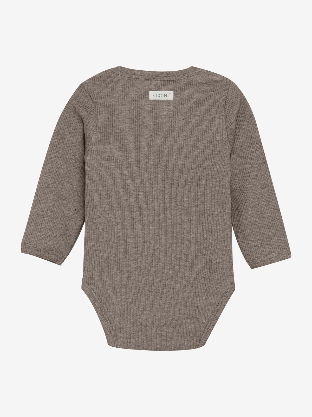 Langarm Body LS Melange Rib coffee quartz - Fixoni
