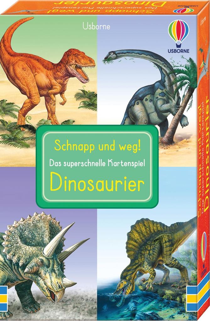 Schnapp und weg! Das superschnelle Kartenspiel: Dinosaurier - Usborne Verlag