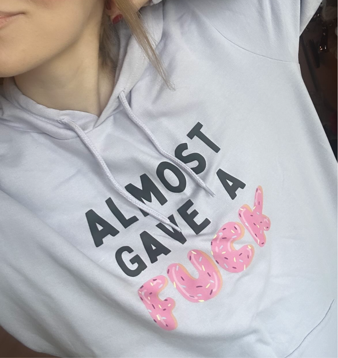 Hoodie "Almost gave a F**K" für Erwachsene - One Sweater