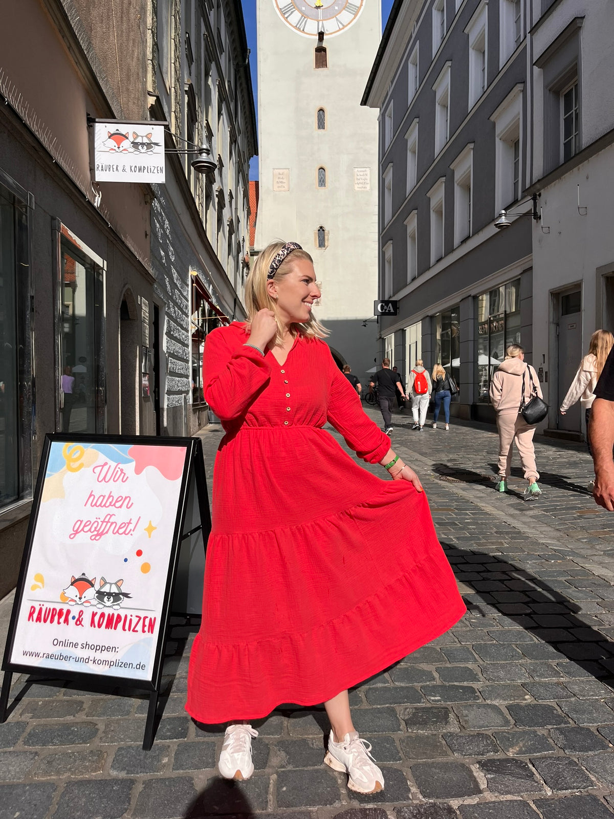 Langarm-Kleid aus Musselin Alma - Milli Wonka