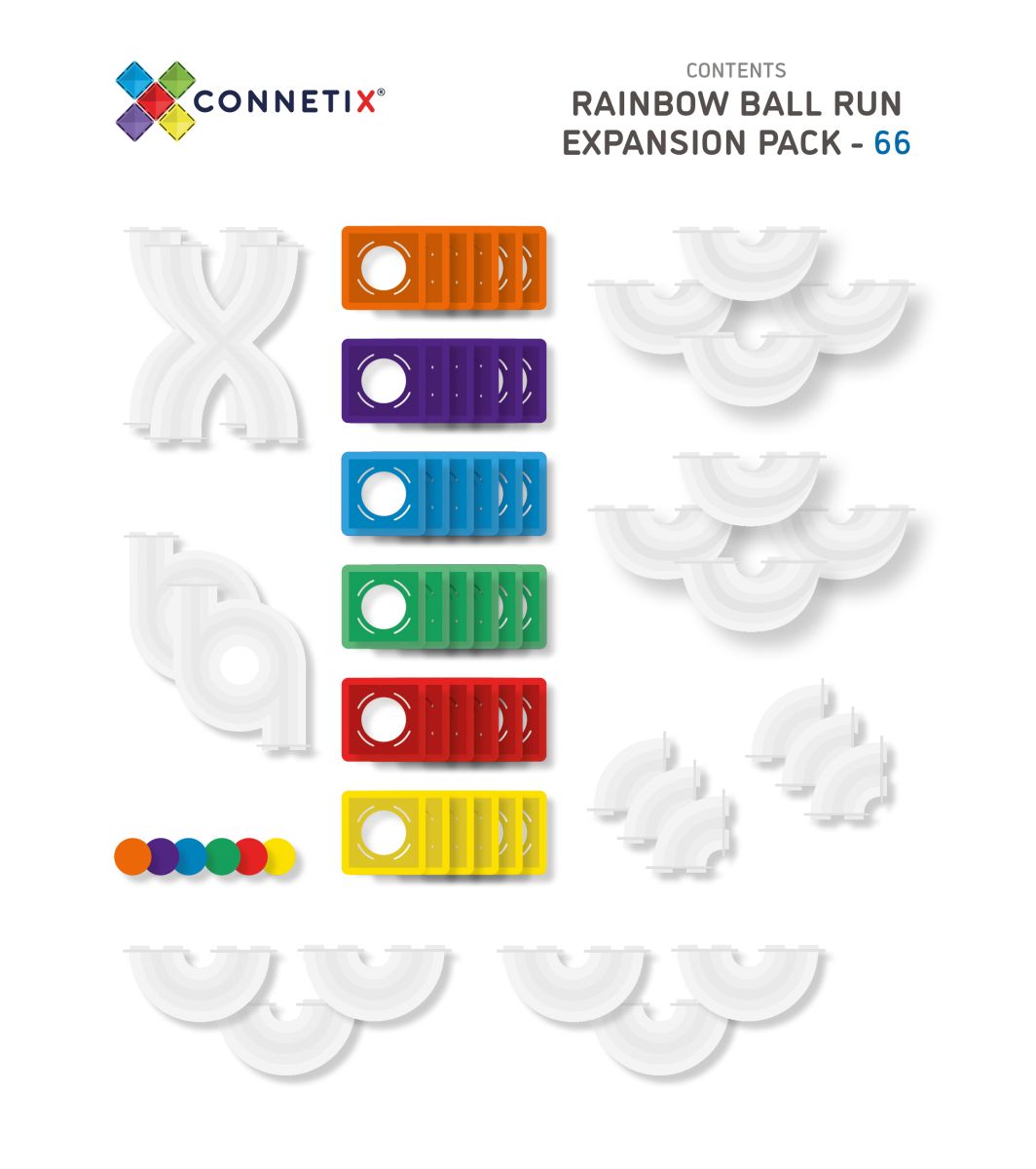 Rainbow Ball Run Erweiterungspaket, 66 Teile - Connetix