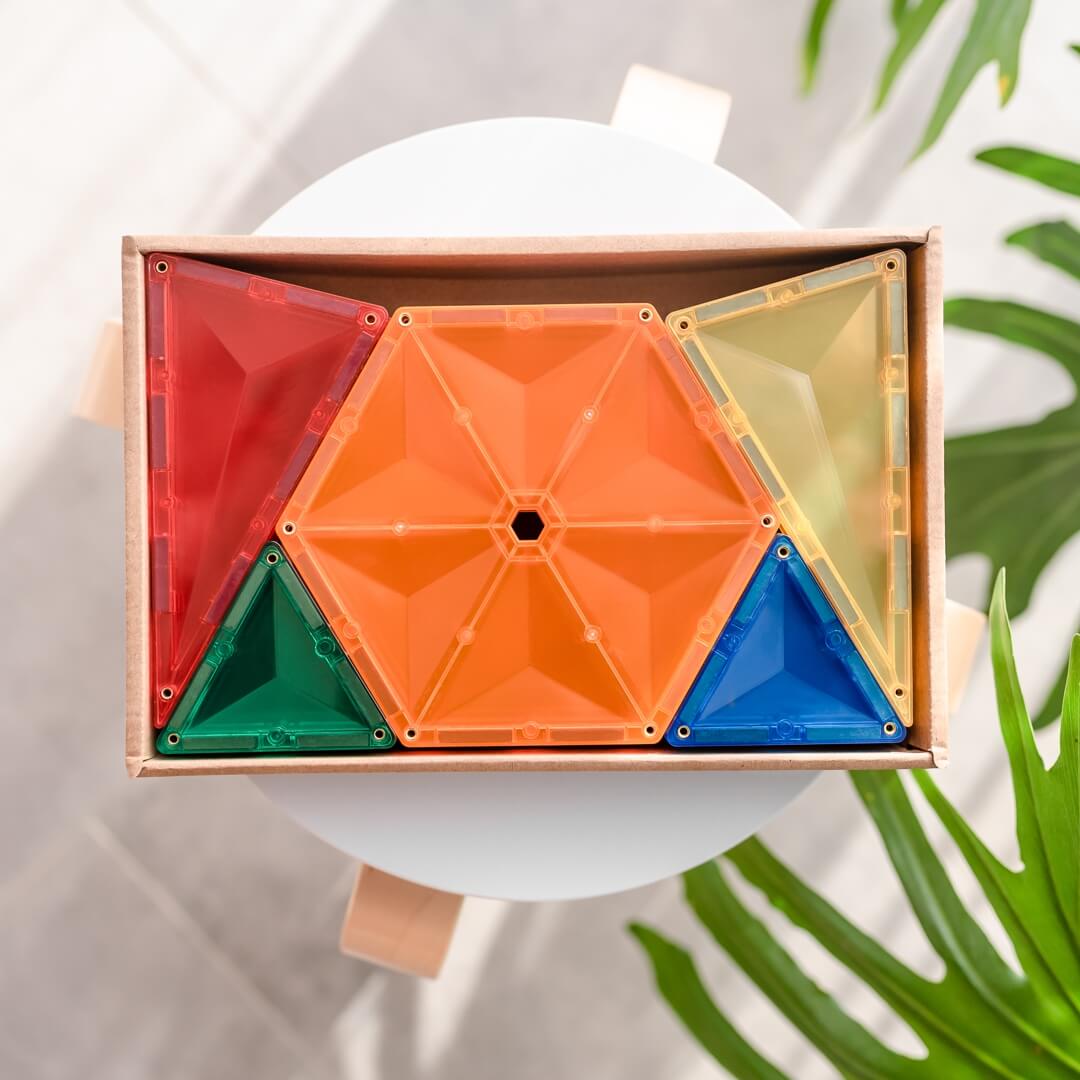Magnetbausteine Rainbow Geometrie Pack - 30 Teile - Connetix