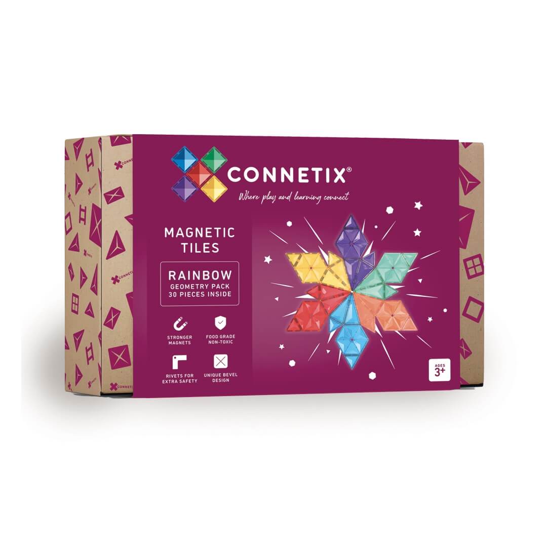 Magnetbausteine Rainbow Geometrie Pack - 30 Teile - Connetix