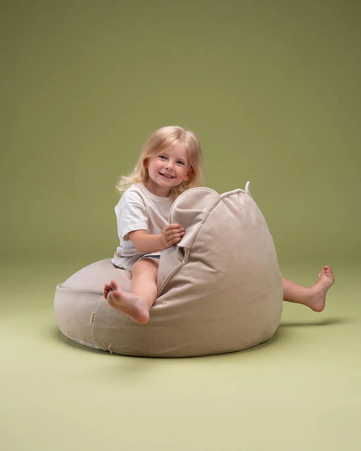 Sitzsack Bär Samt Beige - Wigiwama