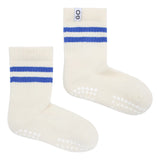 Rutschfeste Sportsocken Bio-Baumwolle weiß/blau - GoBabyGo