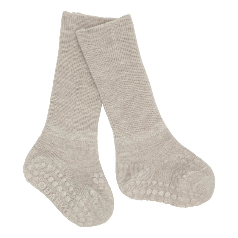 Rutschfeste Socken Merinowolle sand - GoBabyGo