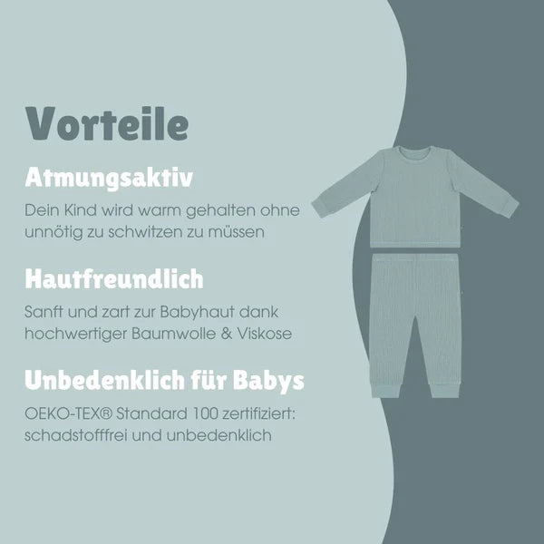 Schlafanzug lang 2-teilig essential mint - emma & noah