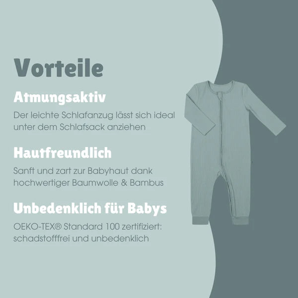 Schlafanzug mit Bündchen essential mint - emma & noah