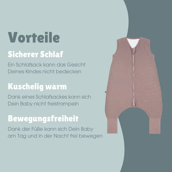 Schlafsack mit Umschlag-Fuß 2.5 TOG - essential berry versch. Längen - emma & noah