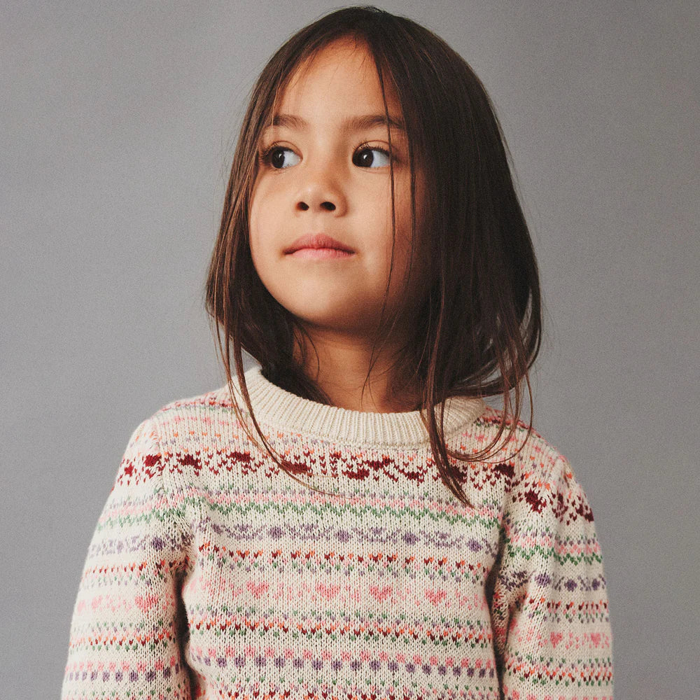 Strickpullover Jacquard Olga multi - Wheat