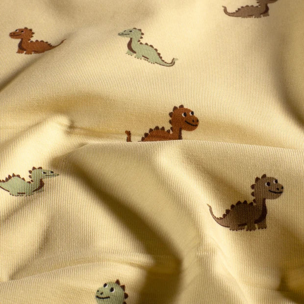 Jersey Dinos Beige - Innenfutter für Walkbekleidung