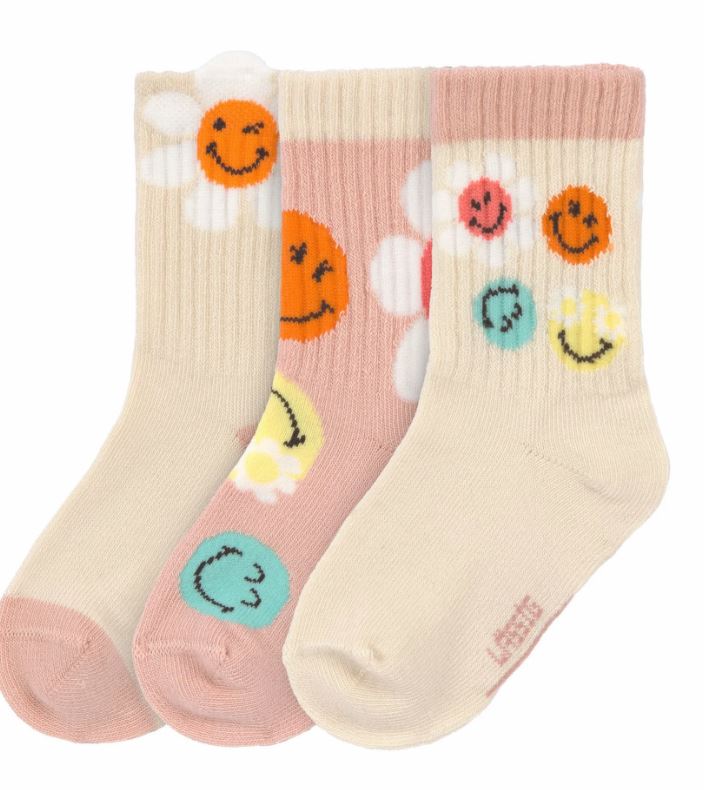 Kinder Socken 3er Set - SmileyWorld®, rosa - Lässig