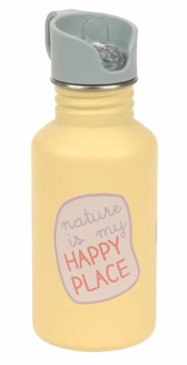 Edelstahl Kinder Trinkflasche 500 ml - Happy Trails, Blume - Lässig
