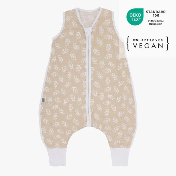 Musselin Schlafsack mit Füßen 0.5 TOG floral sand versch. Längen - emma & noah