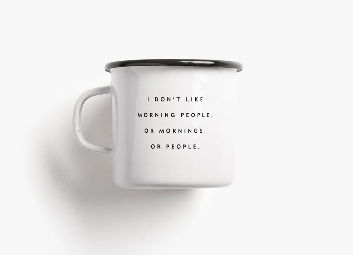 Tasse aus Emaille / Morning People - TypeAlive