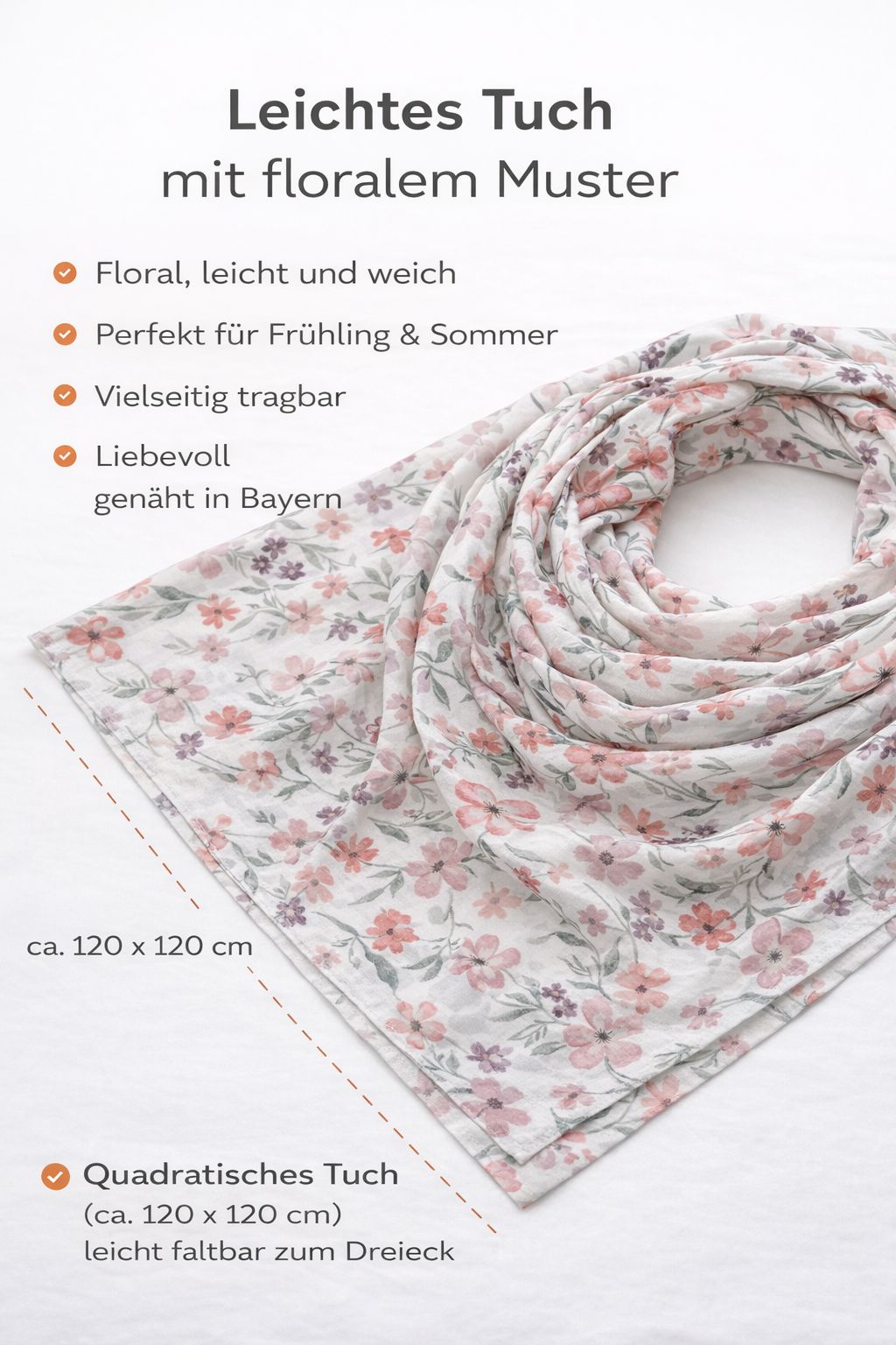Musselinschal Dusty Flowers - Milli Wonka