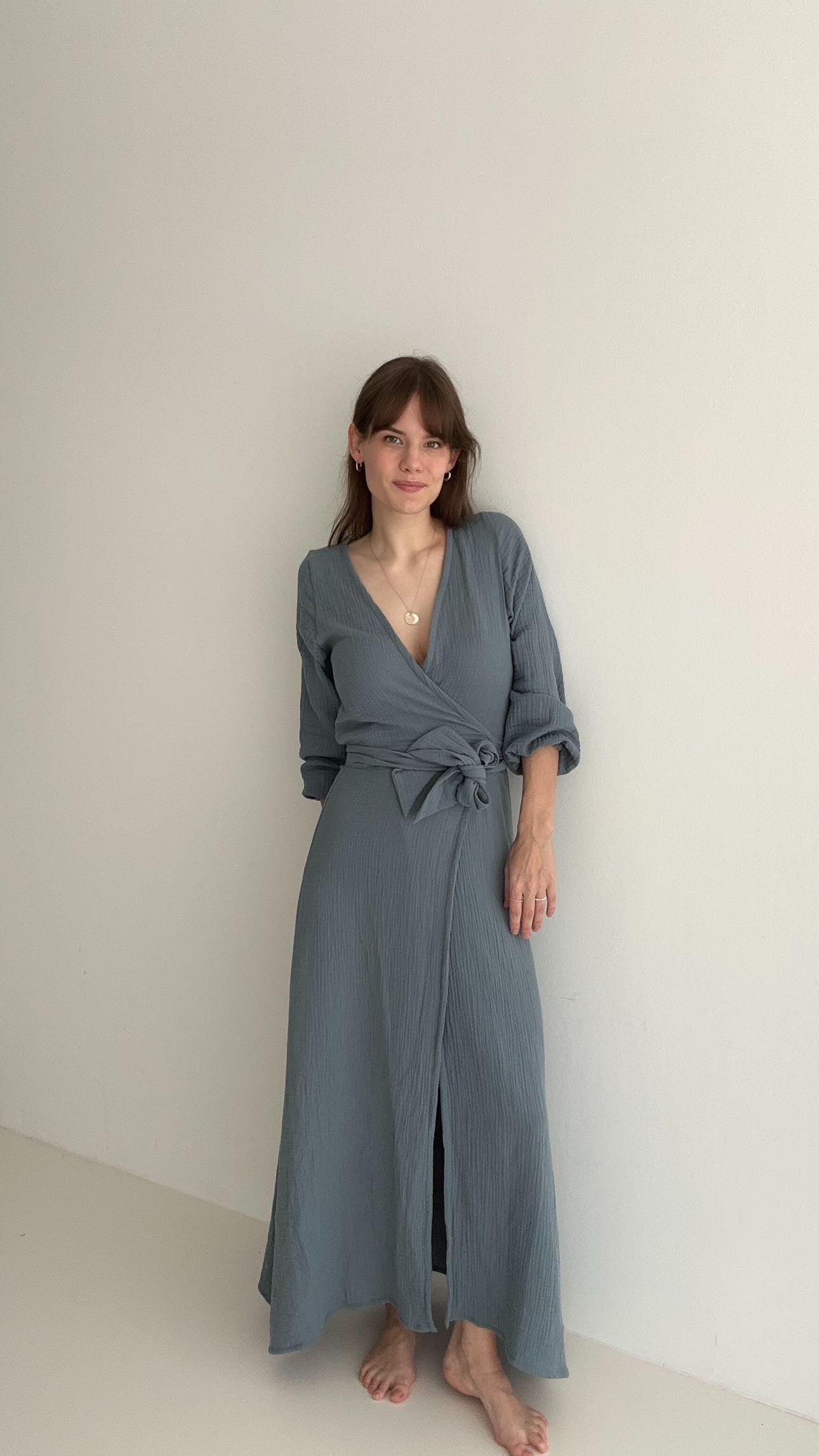 Wickelkleid aus Musselin "Luna" Maxi - Milli Wonka