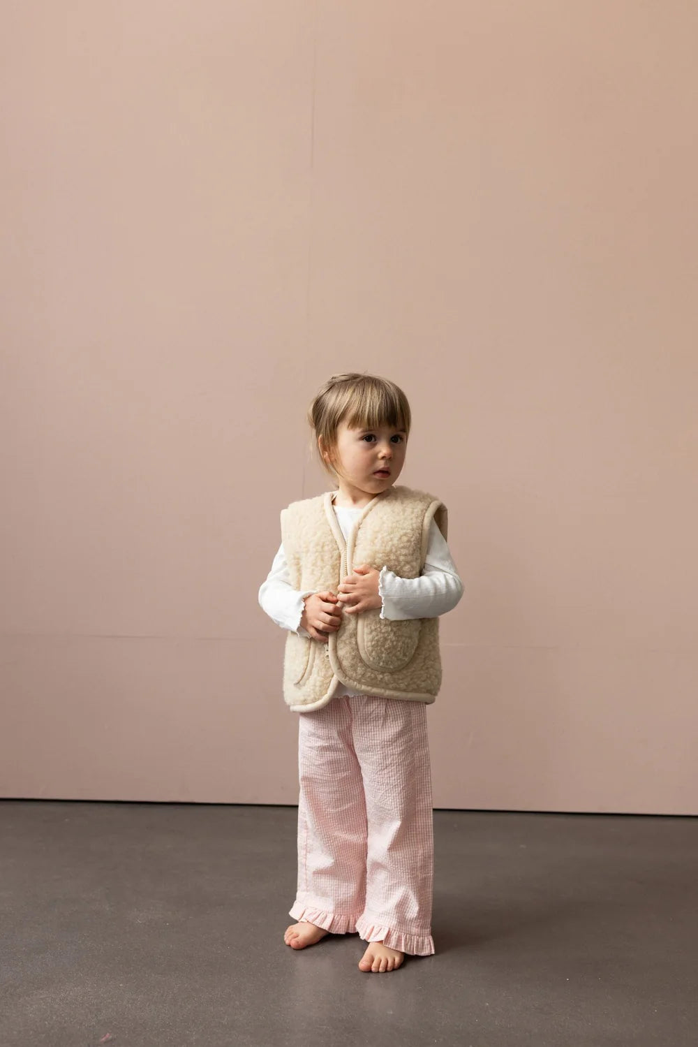 Wollweste "Teddy" Kids beige - Wollbebi